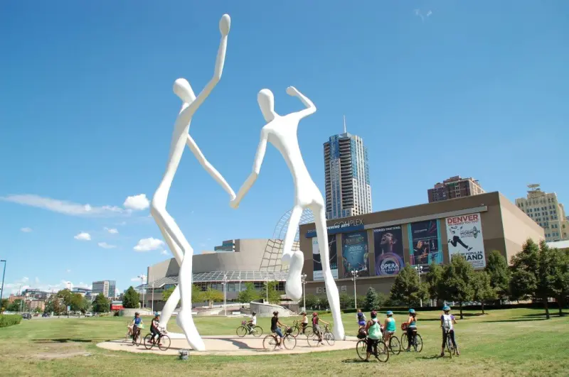 a group of people in a park